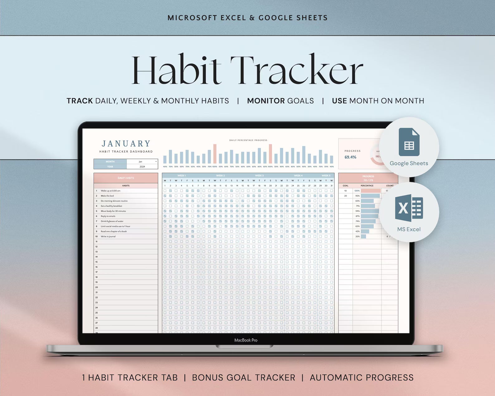 Daily Habit Tracker – Build Consistency & Achieve Your Goals