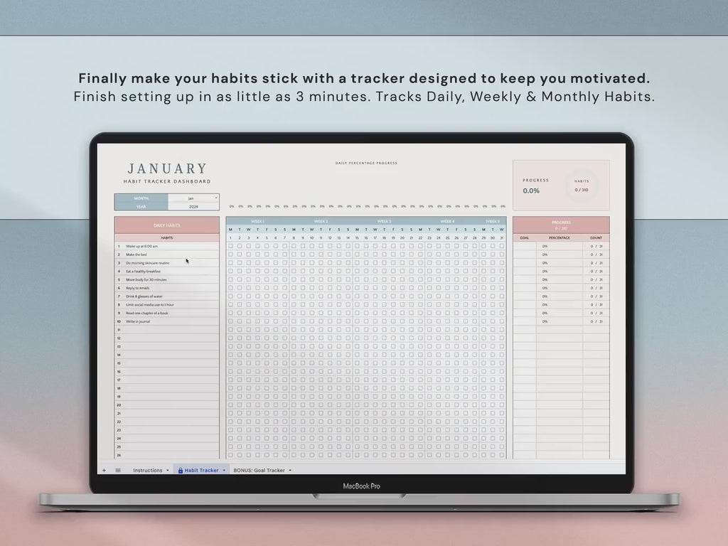 Daily Habit Tracker – Build Consistency & Achieve Your Goals