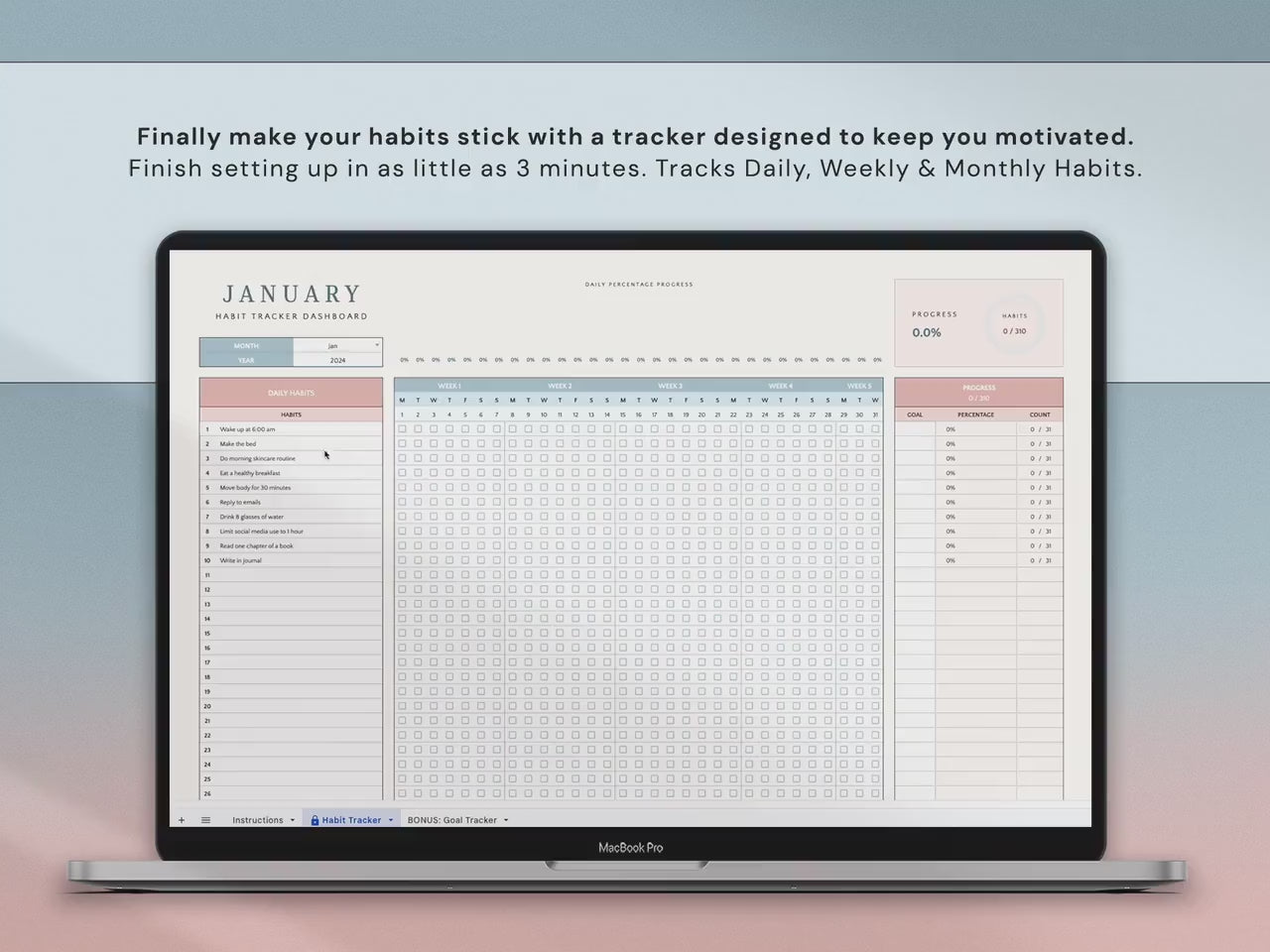 Daily Habit Tracker – Build Consistency & Achieve Your Goals